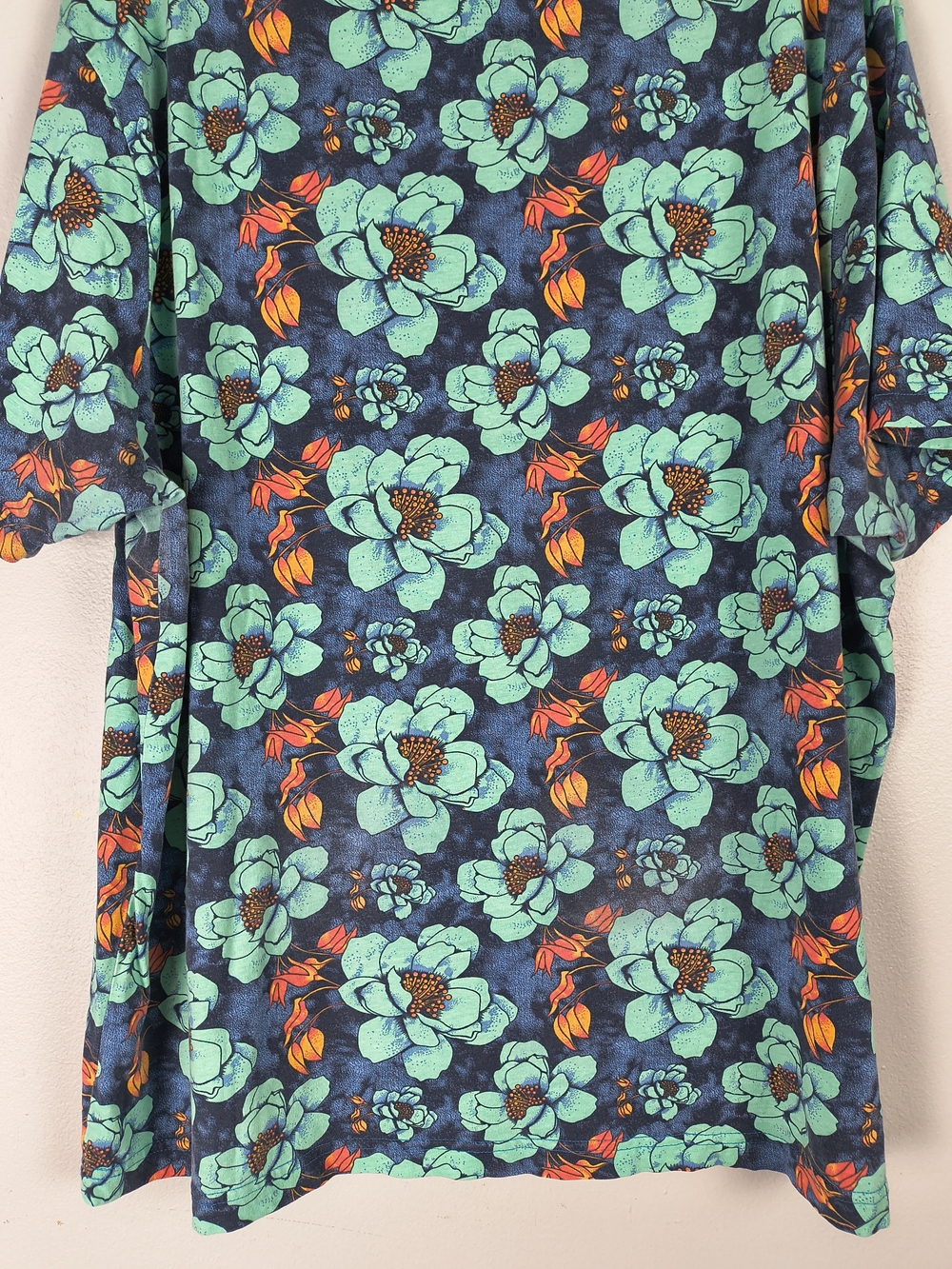 Hurley Shirt Mens XXL Blue Kirra Tropical Floral Short Sleeves Cotton Casual - Picture 9 of 10
